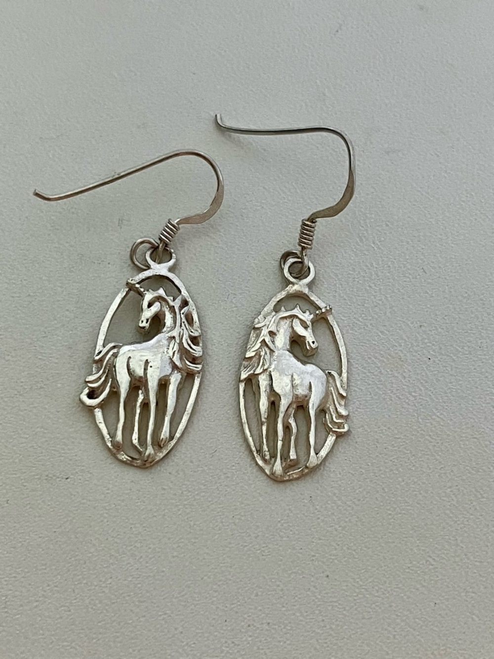 Sterling Silver Unicorn Drop Earrings